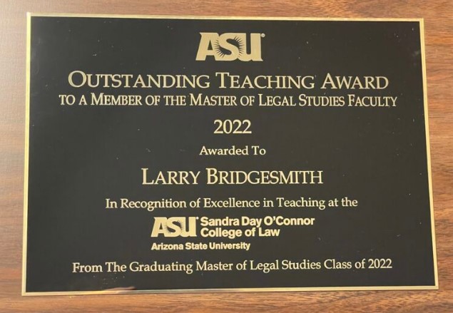 Congratulations to Fellow Larry Bridgesmith